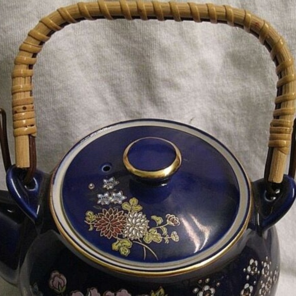 vintage Kutani Cobalt Blue Teapot - Picture 5 of 8